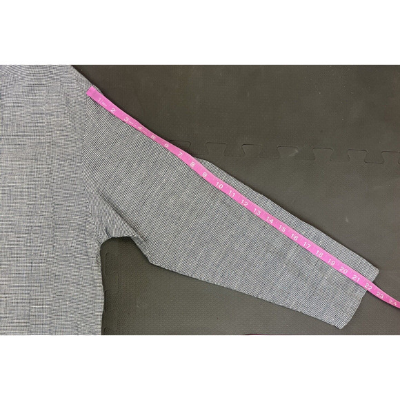 Hot Cotton Women’s Linen Blend Button Up Houndstooth Shirt Size Medium Charity - Picture 11 of 11